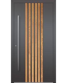 LIM RAIL5 - Aluminium-Haustür mit vertikalen Lamellen aus Aluminiumprofilen