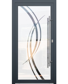 LIM Glass S18 - hochwertige mattierte Haustür mit transparentem Dekor