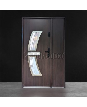 Wenge-Außeneingangstür mit Seitenpaneel zu verkaufen