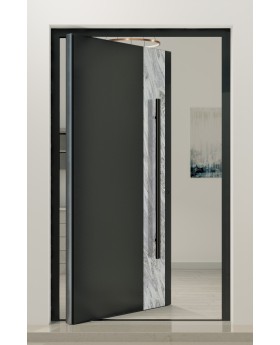 PIVOT V41 - Aluminium-Haustürzapfen mit weißer Felsensteintextur