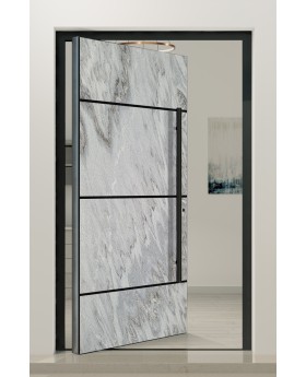 PIVOT V42 - Aluminium-Haustürzapfen mit weißer Felsensteintextur