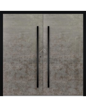 LIM V56 double - Aluminium-Doppel-Haustür mit gesintertem Quarz verkleidet