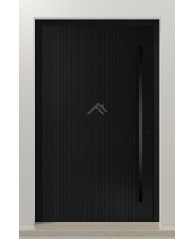 PIVOT V62 - Aluminium-Drehflügeltür mit vertikaler Fräsung
