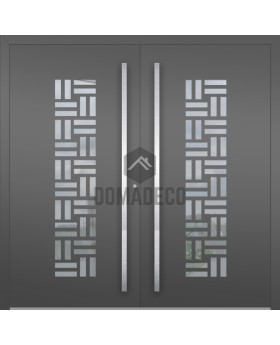 LIM VFL2 double - Aluminium Doppel-Haustür mit Dekorglas
