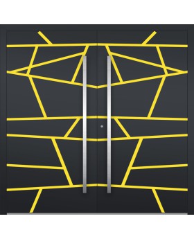LIM W360 double – massive Aluminium-Doppeltür mit Streifen
