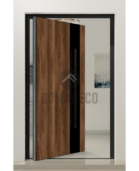 PIVOT WOODLINE 5 – Drehtür mit Barrique-Eiche-Hochdrucklaminat in Holzoptik