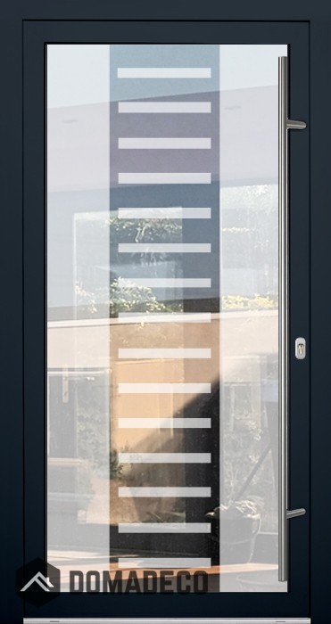 LIM Glass S6 - Aluminium-Einzelsandtür mit transparentem Dekor